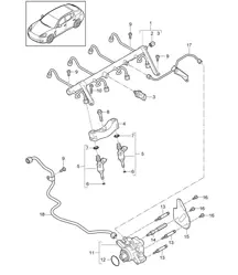 Brandstofverzamelleiding / hogedrukinjector / hogedrukpomp (Model: 4820,4840, 4870,CXPA, CXRA,CXR, CWBA,CWB, CWCA,CWC) Panamera 970 (G1) 4.8L 2010-16