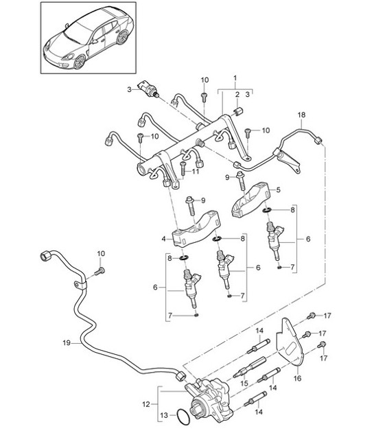 Diagram 107-035 Porsche 968 (1992-1995) Engine