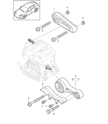 发动机悬架 / 发动机支架 (型号：4820,4840, 4870,CXPA, CXRA,CXR, CWBA,CWB, CWCA,CWC) Panamera 970 (G1) 4.8L 2012-16