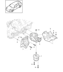 Suspension moteur / Console pour montage moteur / Support moteur (Modèle : 4840,4870, CXPA,CXRA, CXR,CWBA, CWB,CWCA,CWC) Panamera 970 (G1) 4.8L 2010-16