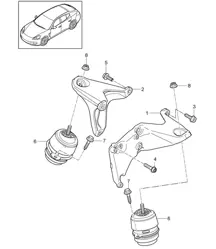 发动机悬架 / 发动机支架控制台 / 发动机支架 (型号：CGEA、CGE、CGFA) Panamera 970 (G1) 3.0L HYBRID 2012-16