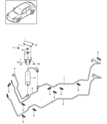 燃油系统 / 燃油管路 / 燃油滤清器 / 车身底部 (型号：CRCC、CRCB、CWJA) Panamera 970 (G1) 3.0L 柴油 2012-16