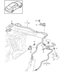 Fuel system / Fuel line / Engine compartment (Model: CGEA,CGE, CGFA) Panamera 970 (G1) 3.0L HYBRID 2012-16