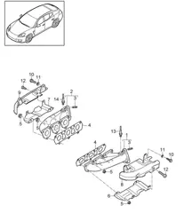 Sistema di scarico / Collettori di scarico (Modello: CGEA,CGE, CGFA) Panamera 970 (G1) 3.0L HYBRID 2012-16