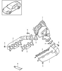 Abgasanlage / Abgaskrümmer (Modell: CRCC,CRCB, CWJA) Panamera 970 (G1) 3.0L DIESEL 2012-16