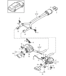 排气系统 / 运动版 / 前消音器 / 后消音器 (PR:176,XLF) Panamera 970 (G1) >>2013