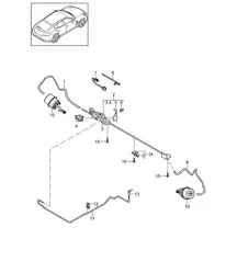 Exhaust system / Sport version and Turbo S / Control line (PR:176,XLF) Panamera 970 (G1)  2010-16