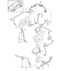 Tubo de aceite para turbocompresor de gases de escape (Modelo: 4870,CWBA, CWB,CWCA,CWC) Panamera 970 (G1) 4.8L TURBO 2010-16