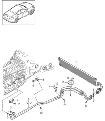 Tiptronic / versnellingsbakoliekoeler / olieleiding (model: A7000,A7010, A7011) Panamera 970 (G1) 3.0L HYBRID / 3.0L DIESEL 2012-16