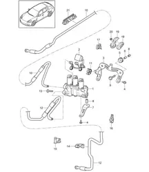 防倾杆 / 阀体 / 接头 / 压力管线 (PR:351,355, 空气悬架) Panamera 970 (G1) 2014>>