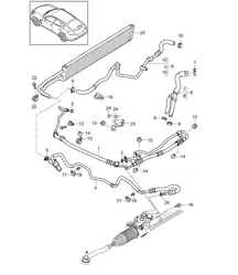 Direction assistée / Conduites / Refroidisseur d'huile (Modèle : 4620,4640, 4820,4840, 4870+ PR:351) Panamera 970 (G1) 3,6L / 4,8L >>2013