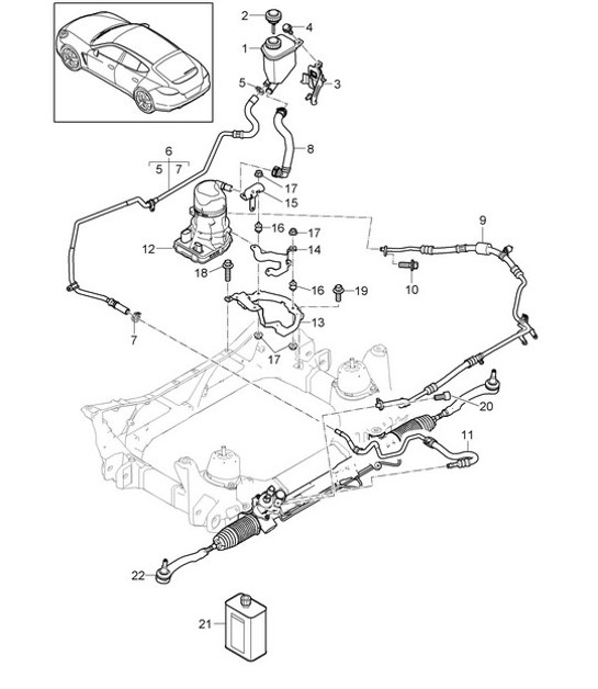 Diagram 403-018 Porsche 卡宴 92A（958） 2010-2017 前轴、转向 