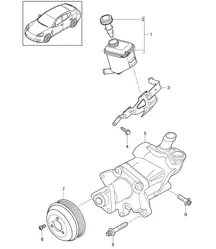 Dirección asistida / Bomba de dirección asistida / Contenedor de aceite (Modelo: 4620,4640, 4820,4840, 4870,CRCB, CRCC+ PR:-351,-352) Panamera 970 (G1) >>2013
