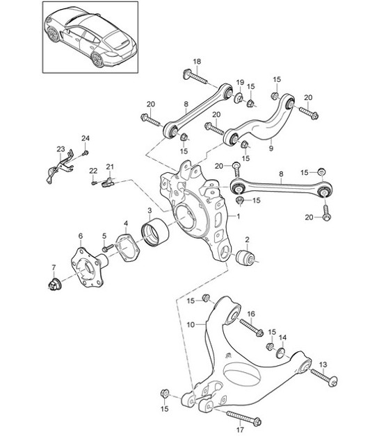 Diagram 501-000 Porsche Cayenne 3.0L Diesel 2007>> Hinterachse