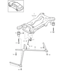 Essieu arrière / Support de suspension / Capteur de distance Panamera 970 (G1) 2010-16