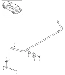 Barre anti-roulis (PR:-351,-355) Panamera 970 (G1) >>2013