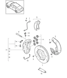 Disc brake /  Front axle  (Model: CWBA,CWB, CWCA,CWC) Panamera 970 (G1) TURBO / TURBO S 2014>>