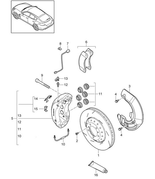Diagram 602-010 Porsche 918 Spyder 2014-2015 