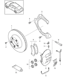 Disc brake / Rear axle (Model: 4620,4640, CRCC,CRCB) Panamera 970 (G1) 3.6L / 3.0L DIESEL >>2013