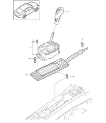 Selector lever / - PDK - / Tiptronic Gearbox (PR:249,250) Panamera 970 (G1) 2010-16