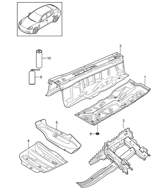 Diagram 801-020 Porsche Cayenne MK1 (955) 2003-2006 Carrosserie