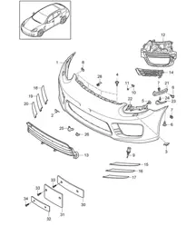 Front bumper  / 2nd GENERATION (PR:0E1,0E2) Panamera 970 (G1) V8  Turbo and GTS  2014>>
