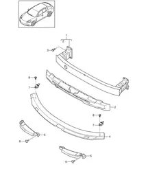 保险杠托架 / 第二代 (PR:0E1,0E2) - 前部 - Panamera 970 (G1) 2010-16