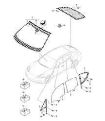 Raambeglazing Panamera 970 (G1) >>2013
