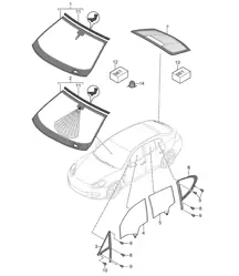 Raambeglazing Panamera 970 (G1) 2014>>