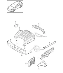 Schalldämpfer / Motorraum / Frontpartie / Abdeckblech Panamera 970 (G1) 2010-16
