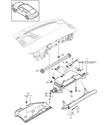 仪表板饰板 / （乘客侧） - 下部 - Panamera 970 (G1) 2010-16