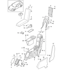 Console centrale / Business - POSTERIORE - (PR:838, Pacchetto Business) Panamera 970 (G1) >>2013