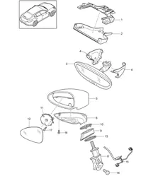 Specchietto retrovisore / Specchio esterno / Accessori Panamera 970 (G1) 2010-16