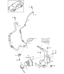 Hybrid / Battery / Cooling refrigerant circuit / evaporator - FRONT - Panamera 970 (G1) 3.0L HYBRID 2014>>