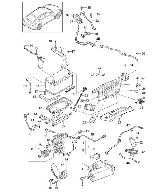 Diagram 902-005 Porsche 996 C2 3.4L 1997-08/01 Electrical equipment