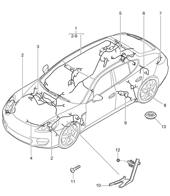 Diagram 902-010 Porsche 911/912 (1965-1989) Elektrische Ausrüstung