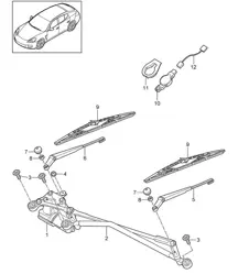 Sistema tergicristallo, compl / Sensore pioggia Panamera 970 (G1) 2010-16