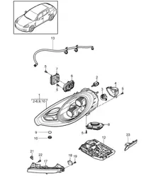 LED headlight / Turn signal repeater / Fog lights Panamera 970 (G1)  2014>>