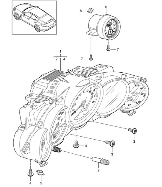Diagram 906-000 Porsche Panamera 970 MK1 (2009-2013) Équipement électrique