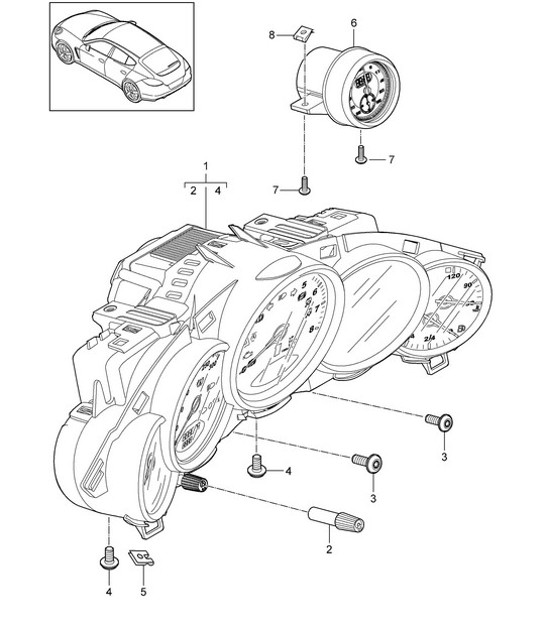 Diagram 906-001 Porsche Cayman 987C/981C (2005-2016) Équipement électrique