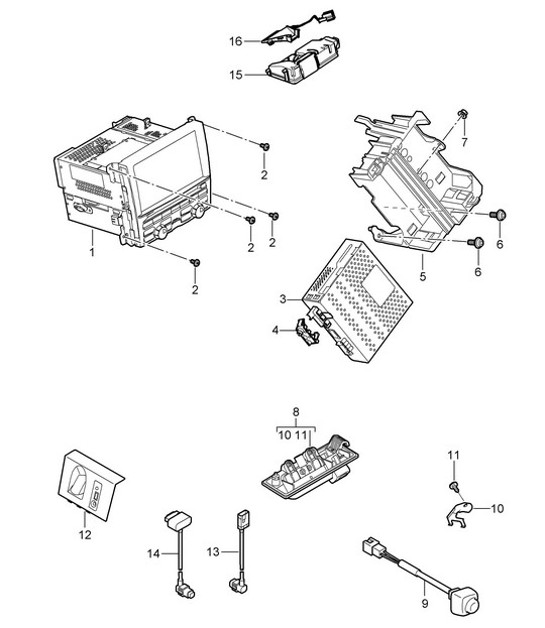 Diagram 911-000 Porsche 991 (911) MK1 2012-2016 Electrical equipment