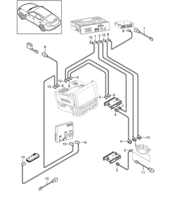 Diagram 911-003 Porsche Boxster 986/987/981 (1997-2016) Electrical equipment