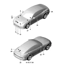 Autocollants Panamera 971.1 (G2) 2017-20