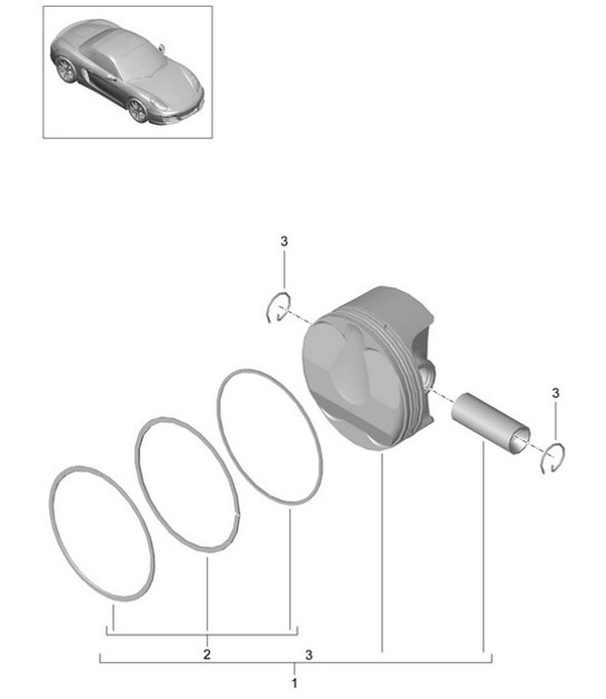 Diagram 102-005 Porsche 开曼 2.9L 987C MKII 2009-12 引擎