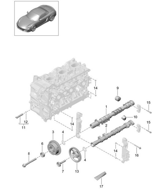 Diagram 103-010 Porsche Cayman 987C/981C (2005-2016) Engine