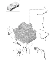 Kurbelgehäusegehäuse / Entlüftung / Tankentlüftung / Vakuumpumpe 981 Boxster / Boxster S 2012-16