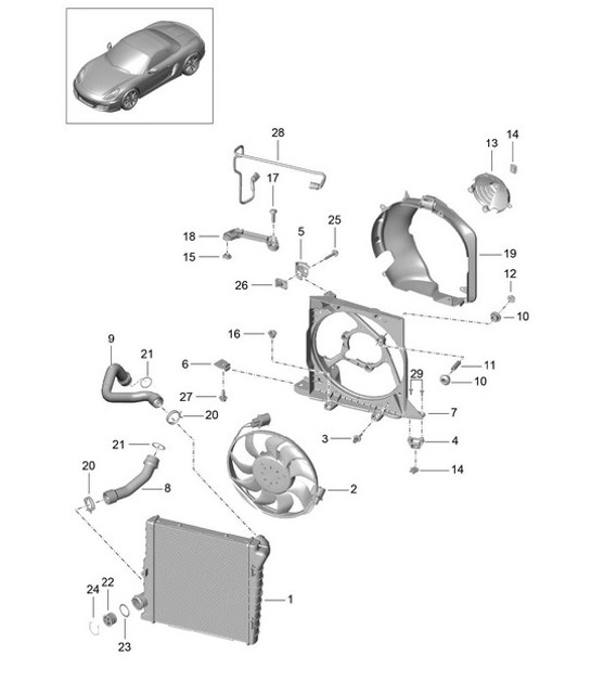 Diagram 105-015 Porsche Boxster 986/987/981 (1997-2016) Engine