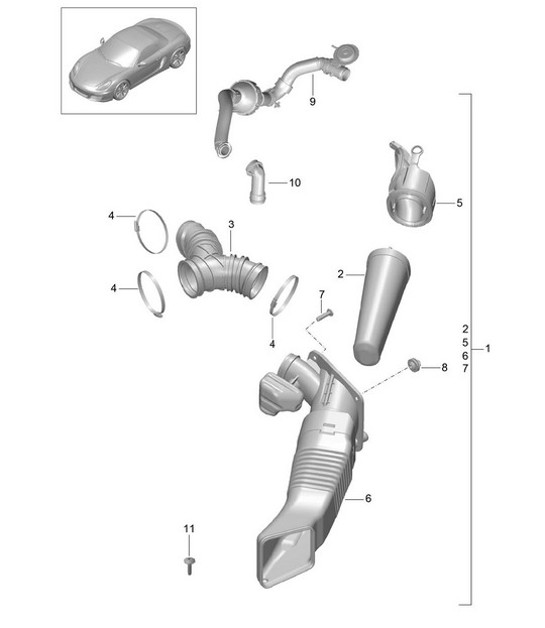 Diagram 105-020 Porsche Panamera 4S E-Hybrid V6 2.9L 