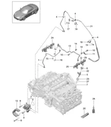 Tubo de recogida de combustible / Bomba de alta presión 981 Boxster / Boxster S 2012-16