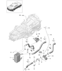 Handgeschakelde versnellingsbak / Warmtewisselaar / Olieleiding / Waterleiding (Model: G8100,G8120) 981 Boxster / Boxster S 2012-16